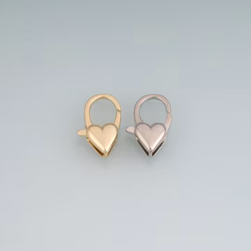 18K Gold Filled Heart Spring Clasp Pendant,Minimalist Clasp Charm Bracelet Necklace for DIY Jewelry Making Supply