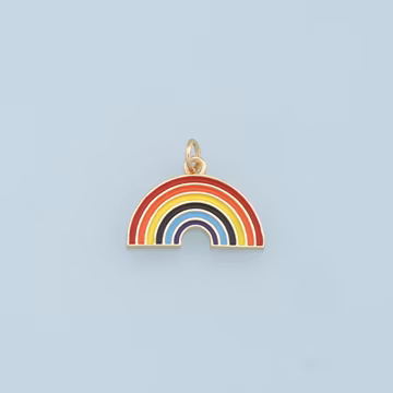 Gold Rainbow Charms,18K Gold Filled Rainbow Pendant,Enamel Rainbow Charm Bracelet Necklace for DIY Jewelry Making Supply