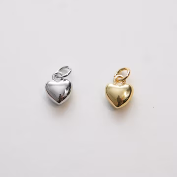Gold Heart Charms,18K Gold Filled Heart Pendant,Tiny Heart Charm Bracelet Necklace for DIY Jewelry Making Supply