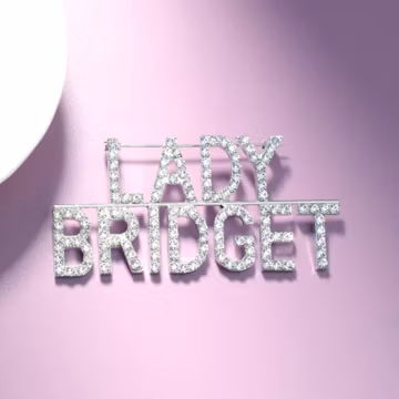 Personalized Rhinestone Name Brooch Pin, Custom Letters Lapel Jewelry