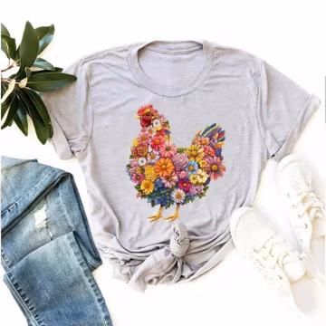 Wildflowers Chicken Shirt, Hens Shirt, Cottagecore Shirt, Chicken Lover Shirt, Chicken Mom,Mama Hens Shirt, Cazy Chicken Lady Shirt