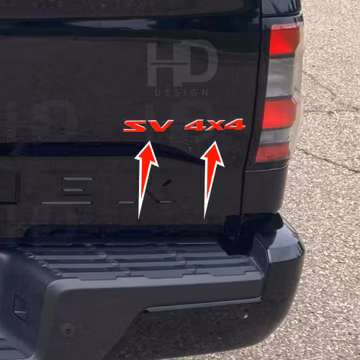 HDUSA 2x Decals Fits Nissan Frontier 2022-2026 4x4 SV 4x4 More Colors Grille Insert Rear Tailgate Hatch Overlay Vinyl Letters 2023 2024 2025