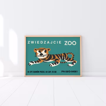 Matchbox | Zoo Illustration | Modernist | Graphics Design | Mid century modern | 60s Art | 70s Art | Tiger Poster | Retro Label | Fine Art