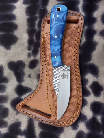 Handmade Farrier Rasp Steel Cowboy Knife with Leather Sheath