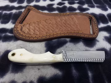 Handmade Farrier Rasp Steel Cowboy Knife with Bone Handle