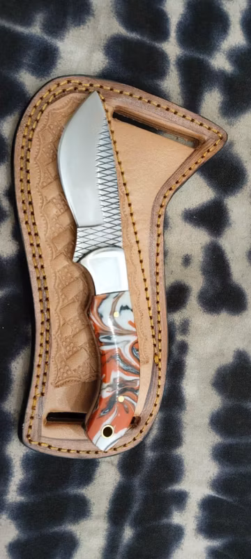 Handmade Farrier Rasp Steel Cowboy Knife with Leather Sheath