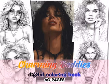 Anime Baddies Coloring Book | 60 Fashion Girl Coloring Pages | Printable PDF | Manga Style Women | Adult & Teen Coloring Book |