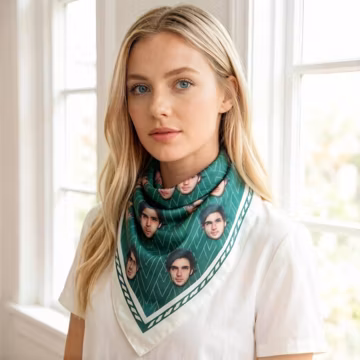 Custom scarf: Personalized picture chiffon bandana, gift for her