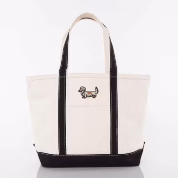 Embroidered Dachshund Tote Bag: Custom Dog Breed Gift