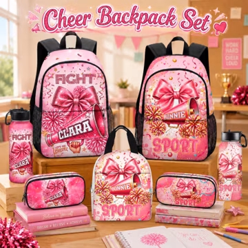 Custom Cheer Backpack, Personalized Cheer Leader Name School Bag,Back to School Gift