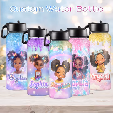 Custom Name Stainless Steel Water Bottle, Back to School Gift