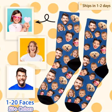 Personalized Photo Socks, Custom Face Socks,Father's Day Gift For Dad