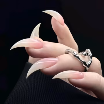 Dragon Claw Press On Nails With Sharp Sculpted Design, Elegant Long Stiletto Fantasy Nails, Handmade Nail Art Set