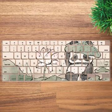 Adorable Panda Aesthetic Keyboard Cover for MacBook Pro 13 14 16 inch, MacBook Air 13 15, M4 M3 M2 M1 All Model, Laptop Keyboard Skin
