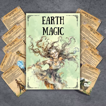 Secret Earth Magic Grimoire pages, wicca, witchcraft basics, book of shadows, earth witch rituals, elements, pagan, witchy, BOS pages