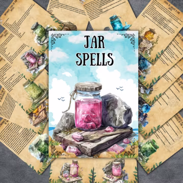 Secret Spell Jars grimoire pages, spell jar recipes, book of shadows, witchcraft, jar rituals, pagan, witchy printable, spell, BOS page