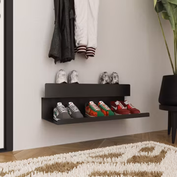 Modern Metal Wall-Mounted Shoe Rack - Entryway Organizer