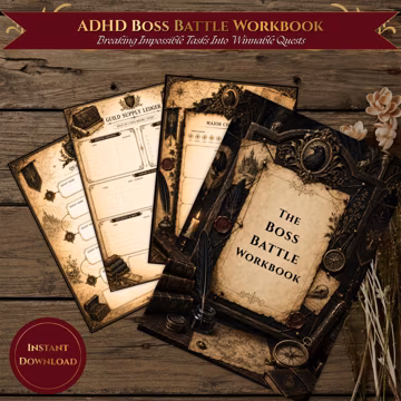 ADHD Boss Battle Workbook | Fantasy Executive Function Planner (Digital Download)