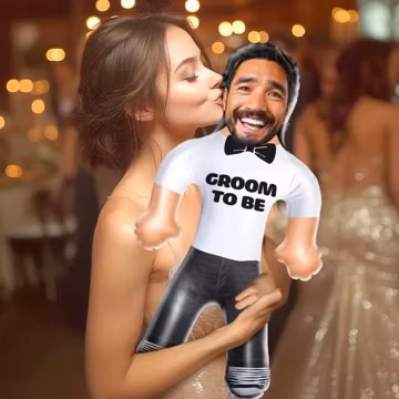 Personalized Groom Blow Up Doll: Custom Inflatable Bachelorette Party Decor