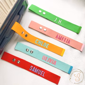 Embroidered Luggage Tag/Backpack Tag,Personalized Name Suitcase Tag,Custom Luggage Strap,Kids Name Tag,Travel Luggage Gift,Suitcase Strap