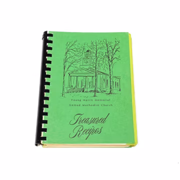 Used Cookbook - Vintage - Treasured Recipes - Young Harris Memorial United Methodist Church Spiral Bound Cook Book - PreOwned Good Condition