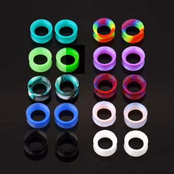 20PCS Silicone Ear Gauges/Plug Gauge Ear Earring Tunnel/Glow in the Dark Ear Tunnels/Soft Silicone Tunnel Earrings/ 00g 7/8" Simple Tunnels