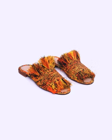 Handwoven Raffia Sandals: Bohemian Leather Sole Sustainable Footwear