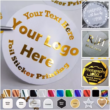 Custom Business & Wedding Labels | Foil Logo Stickers | Clear Transparent | Personalised Stickers | Ingredient QR Code Any Shape
