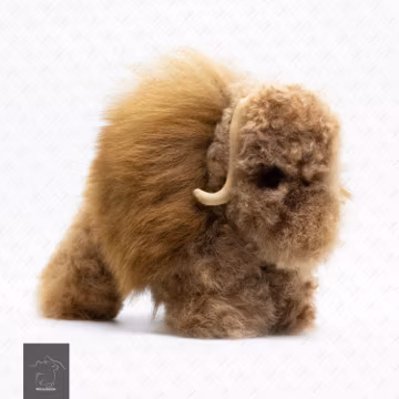 Handmade Alpaca Fur Buffalo Stuffed Animal, Peruvian Toy