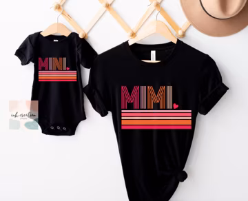 Grandma and Me Matching Shirts, Retro Mimi Mini Matching Shirts, Grandma Granddaughter Shirts, New Grandma Gift, Trendy, Stylish, Cute Tee