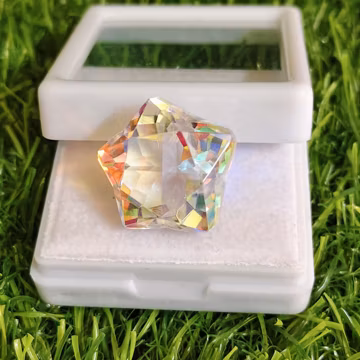 Mystic Star Shape Gemstone, Faceted Cut for Pendants, Rings Size (20x20x15MM) Carat 32 and extra gift