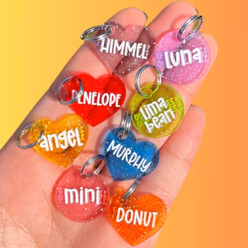 Mini Jelly Shimmer Pet Tag, Small Glitter Personalized Dog ID Tag