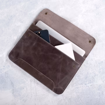 Personalized Leather Laptop Case for MacBook, Custom Leather Laptop Sleeve, Leather Sleeve for Macbook Air, Macbook Pro