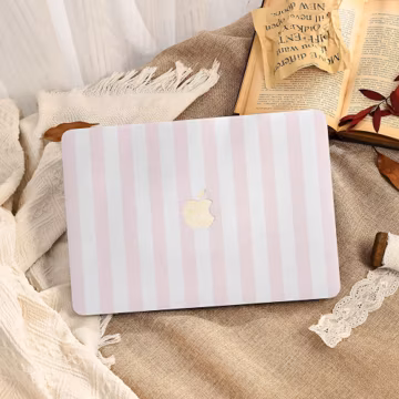 Pink-White Vertical Stripes MacBook Hard Case for MacBook Air 13/15 Inch 2025, MacBook Pro 13 14 15 16 Inch, M1 M2 M3 M4 M5 Laptop Cover