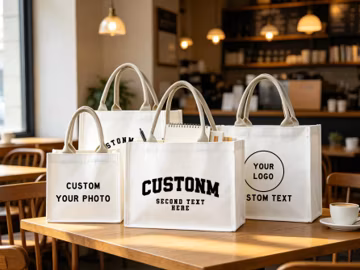Personalized Canvas Tote Bag, Custom Company Gift Bag, Employees & Team Events, Company Logo Carryall,Groupgift,Your Logo,team gift