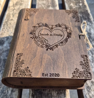 Personalized Wedding Memory Box: Engagement Gift, Engraved Wooden Keepsake Box, 5th anniversary gifts