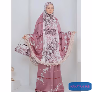 Mukena Adult Zipper 2 in 1 Motif Azwa Series Lace Zipper Silk, Prayer dress women, Prayer Dress for muslim, Muslim prayer outfit
