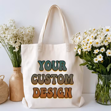 Custom Canvas Tote Bag- Personalized Logo Wholesale Bag- Bulk Trade Show Giveaway Gift- Business Event Promotional Product- Brand Logo Print