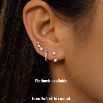 Waterproof -SOLD AS PAIR Dainty earring set, everyday earring stack, sterling silver flat back earring set, gift for her