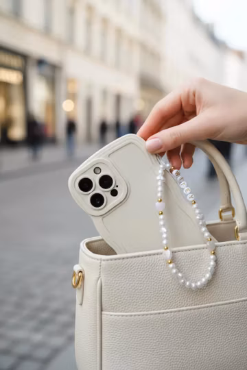 Personalised Pearl Phone Strap, Custom Beaded Phone Charm, Bridesmaid Gift Lanyard