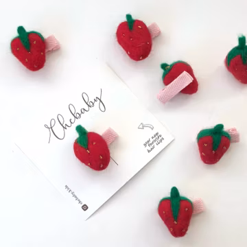 Felt Strawberry Hair Clip: Baby Toddler Fruit Hair Accessories