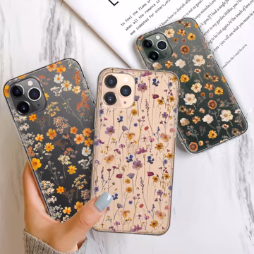 Boho Wildflower Phone Case - Floral Cover for iPhone 17 Pro Max 16 15 14 13 12 11 Samsung S26 Ultra S25 FE S24 Plus A17 A56 A57 Pixel 10 9A