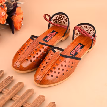 Handmade Tan Leather Sandals: Boho Ethnic Comfort Shoes