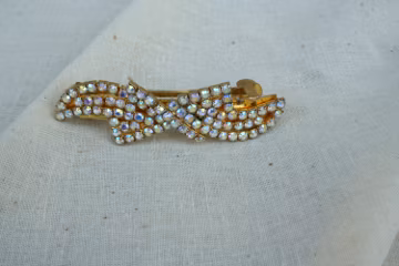 Vintage hair clip with crystals, woman hair clip, crystals hair barrette