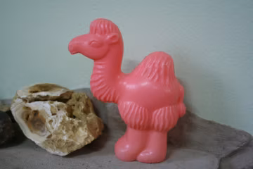 Camel, soviet plastic toy, vintage from 1970s, rare pink camel figure, pink toy, vintage camel, retro camel toy collectible