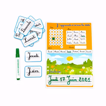 Apprendre à Ecrire la Date, Support Educatif en Français, Calendrier pour Enfant, Activité Maternelle, PDF à Imprimer,