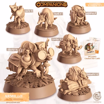 DnD Armadillo Companion | Armillo | Burrower Pets Unpainted Miniature