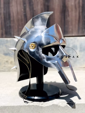 Gladiator Helmet Replica: Roman Warrior Armor, Cosplay Prop