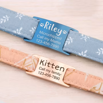 Custom Cat Name Tag - Slide On Cat Collar Tag - Silent Cat Tag - Silent Cat ID Tag - Cute Small Cat Tag - Cat Tag Personalized - Pet Id Tag