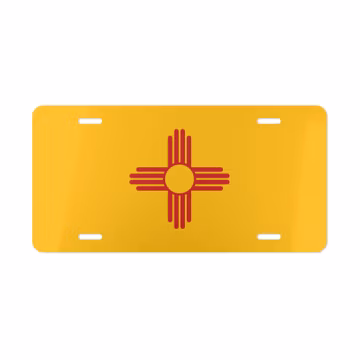 New Mexico Zia Flag Vanity Plate | License Plate Decor
